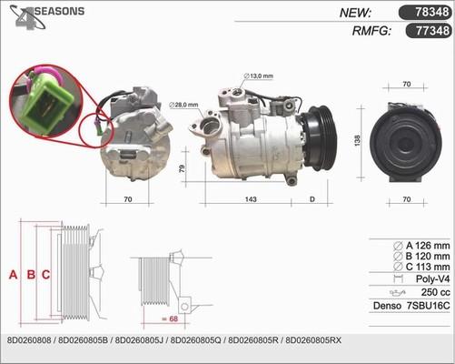 AHE 78348 - Компрессор кондиционера mashina-shop.ru