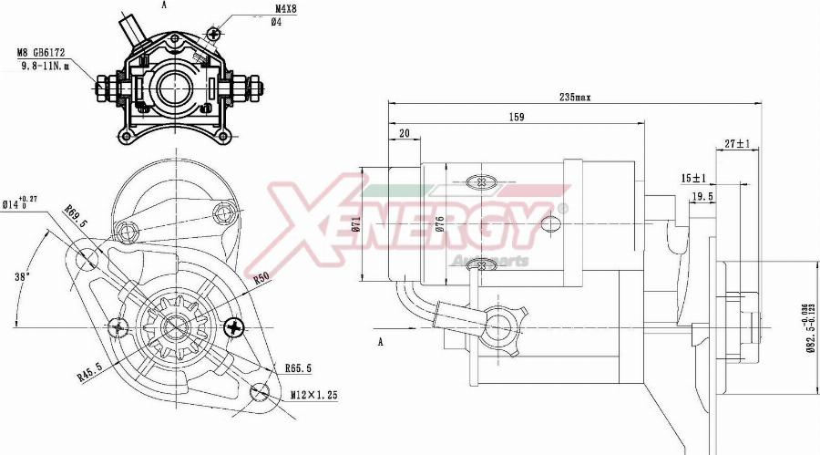 AP XENERGY XST10044AD - Стартер mashina-shop.ru