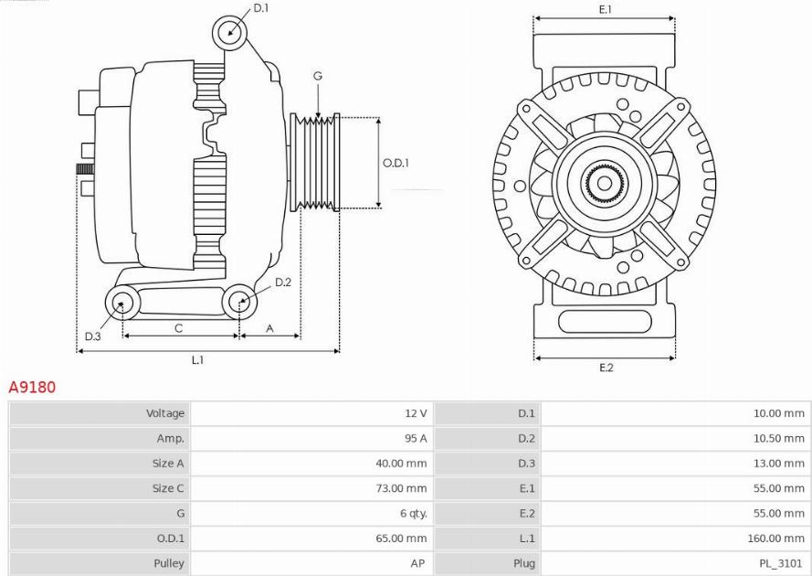 AS-PL A9180 - Генератор mashina-shop.ru