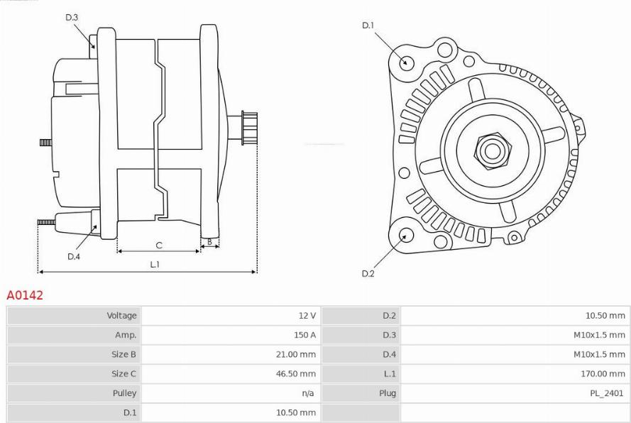 AS-PL A0142 - Генератор mashina-shop.ru