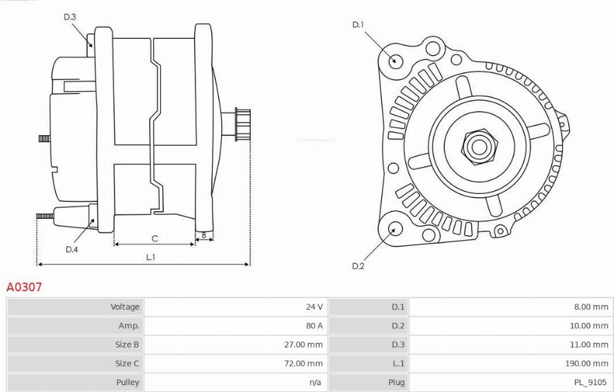 AS-PL A0307 - Генератор mashina-shop.ru