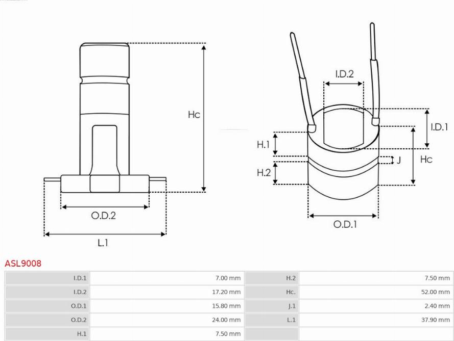 AS-PL ASL9008 - Контактное кольцо, генератор mashina-shop.ru