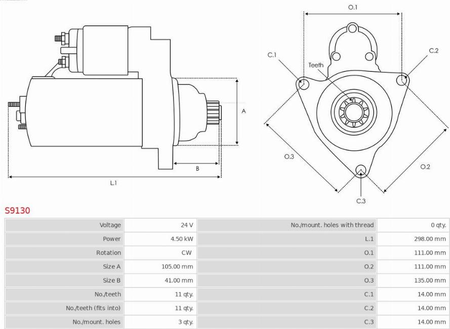 AS-PL S9130 - Стартер mashina-shop.ru