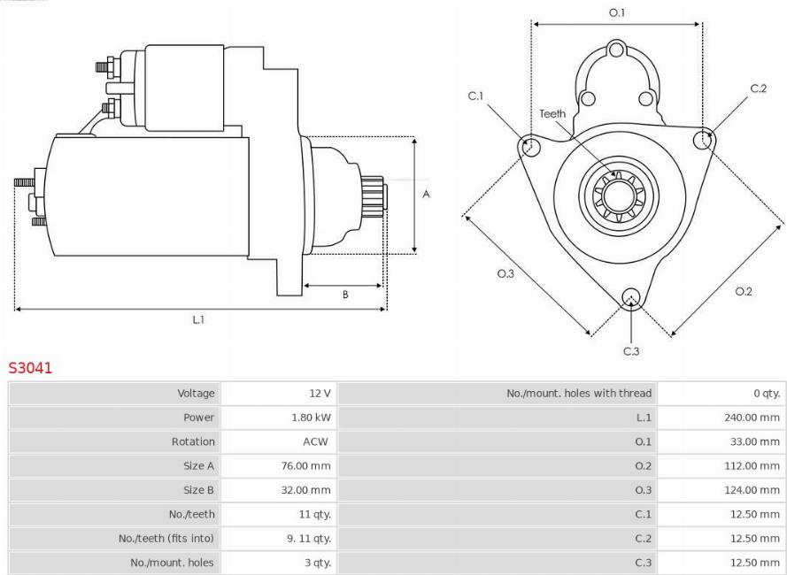 AS-PL S3041 - Стартер mashina-shop.ru