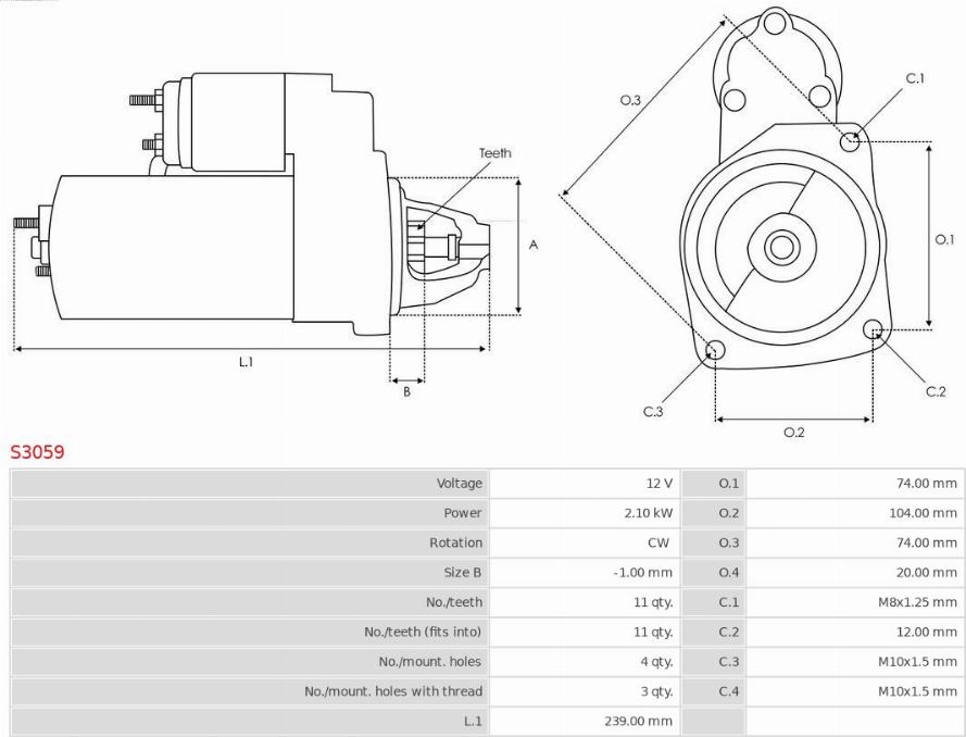 AS-PL S3059 - Стартер mashina-shop.ru