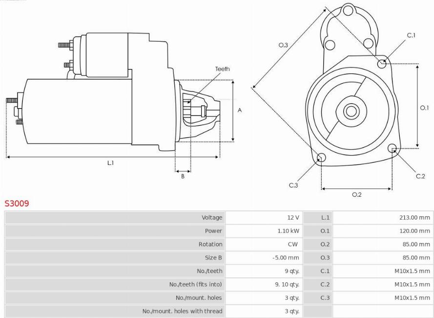 AS-PL S3009 - Стартер mashina-shop.ru