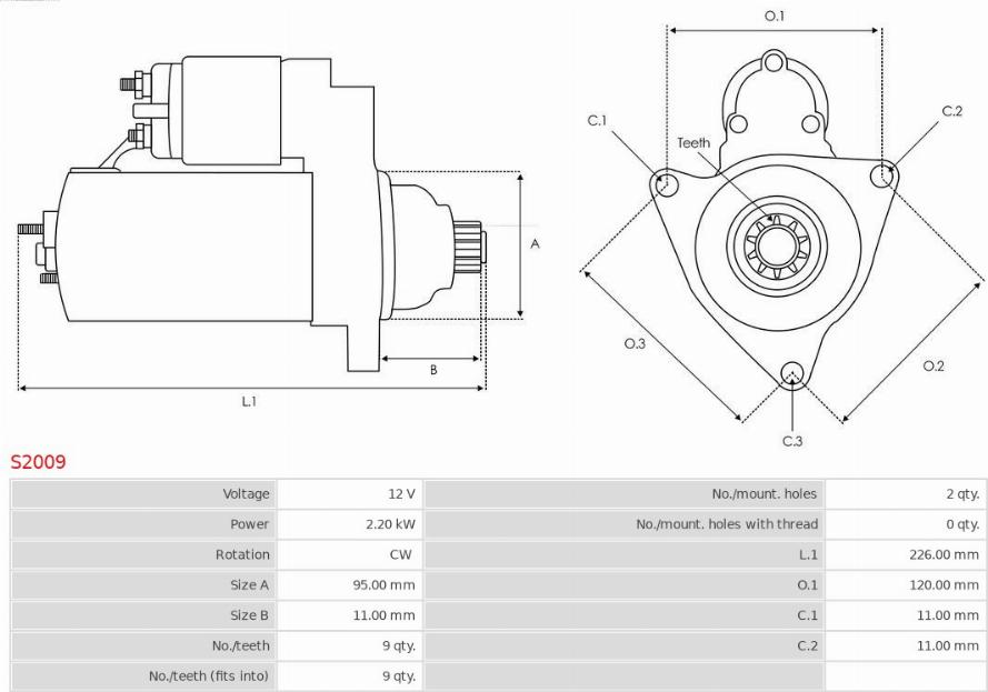 AS-PL S2009 - Стартер mashina-shop.ru