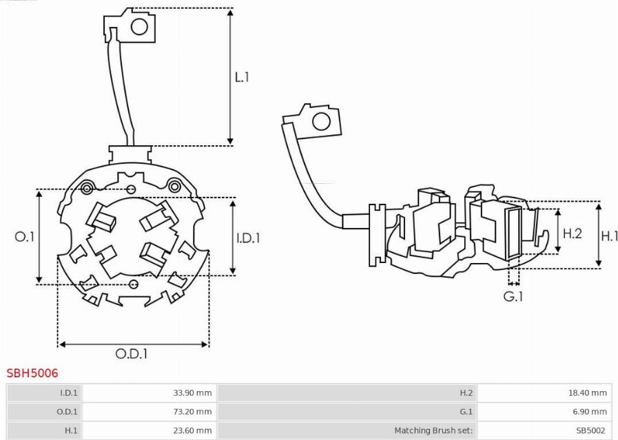 AS-PL SBH5006 - Кронштейн, угольная щетка mashina-shop.ru