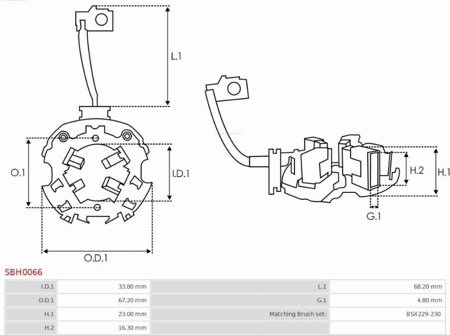 AS-PL SBH0066 - Кронштейн, угольная щетка mashina-shop.ru