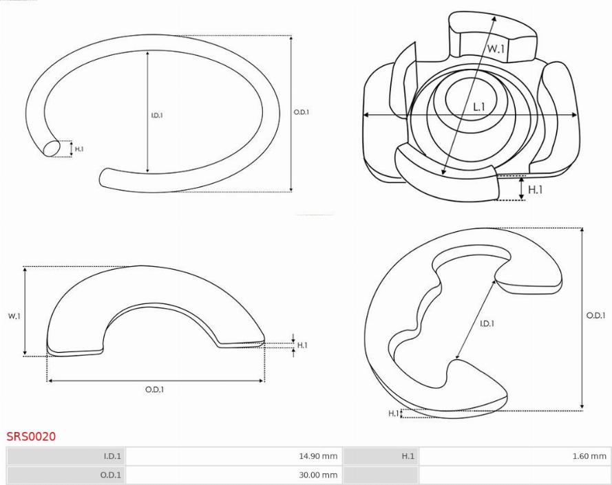 AS-PL SRS0020 - Ремкомплект, стартер mashina-shop.ru