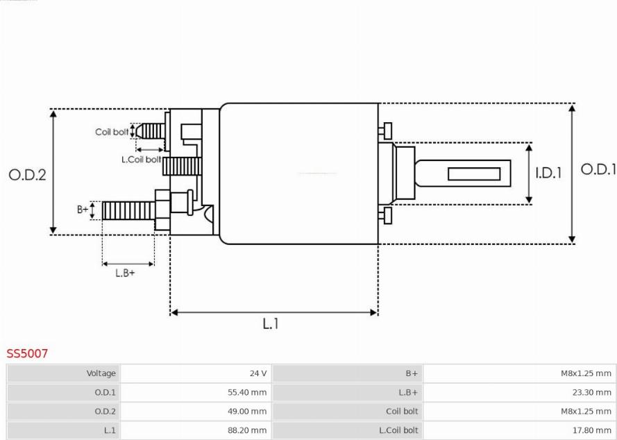 AS-PL SS5007 - Тяговое реле, соленоид, стартер mashina-shop.ru