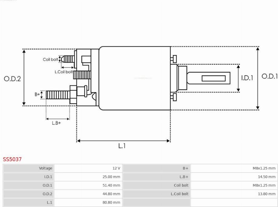 AS-PL SS5037 - Тяговое реле, соленоид, стартер mashina-shop.ru