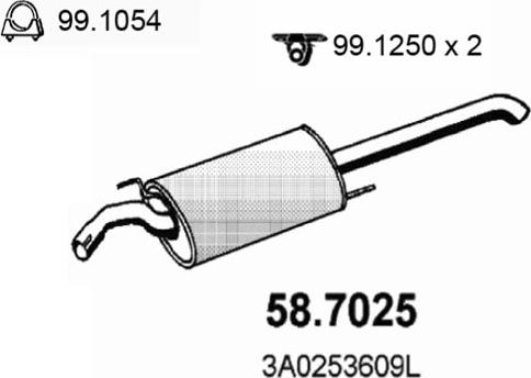 ASSO 58.7025 - Глушитель выхлопных газов, конечный mashina-shop.ru