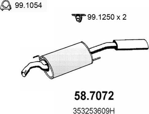 ASSO 58.7072 - Глушитель выхлопных газов, конечный mashina-shop.ru