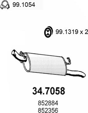 ASSO 34.7058 - Глушитель выхлопных газов, конечный mashina-shop.ru