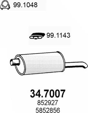 ASSO 34.7007 - Глушитель выхлопных газов, конечный mashina-shop.ru