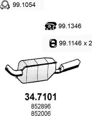 ASSO 34.7101 - Глушитель выхлопных газов, конечный mashina-shop.ru