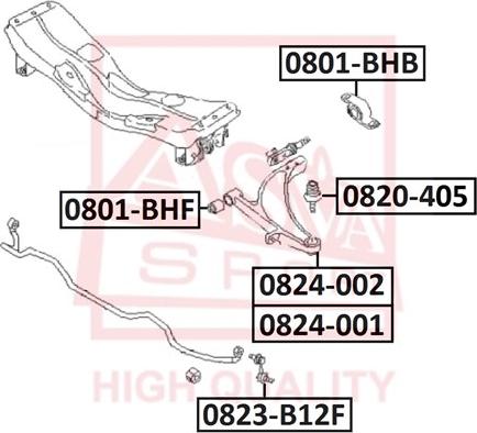 ASVA 0820-405 - Шаровая опора, несущий / направляющий шарнир mashina-shop.ru