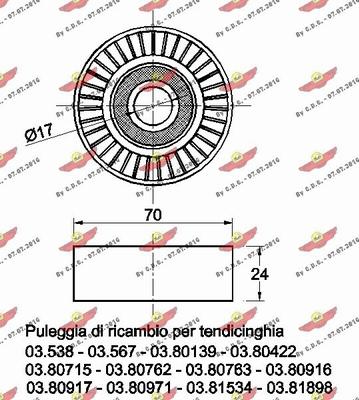 Autokit 03.538R - Ролик, поликлиновый ремень mashina-shop.ru