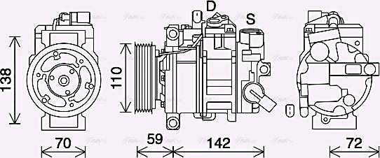 Ava Quality Cooling AIAK411 - Компрессор кондиционера mashina-shop.ru