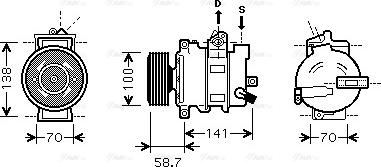 Ava Quality Cooling AI K287 - Компрессор кондиционера mashina-shop.ru