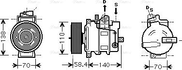 Ava Quality Cooling AI K274 - Компрессор кондиционера mashina-shop.ru