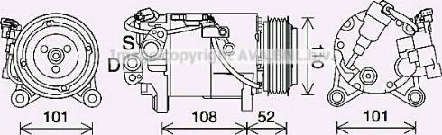 Ava Quality Cooling BWK567 - Компрессор кондиционера mashina-shop.ru