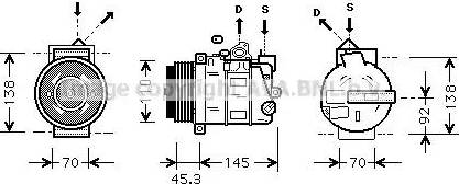 Ava Quality Cooling MS K389 - Компрессор кондиционера mashina-shop.ru