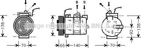 Ava Quality Cooling PR K040 - Компрессор кондиционера mashina-shop.ru