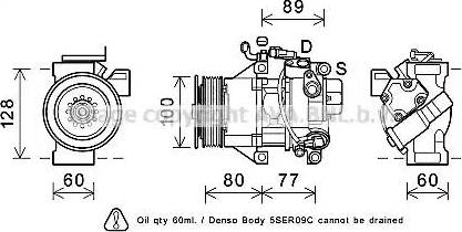 Ava Quality Cooling TOK681 - Компрессор кондиционера mashina-shop.ru