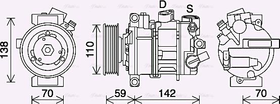 Ava Quality Cooling VNAK401 - Компрессор кондиционера mashina-shop.ru