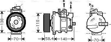 Ava Quality Cooling VNAK265 - Компрессор кондиционера mashina-shop.ru