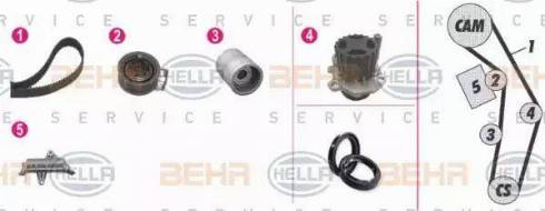 BEHR HELLA Service 8MP 376 809-861 - Водяной насос + комплект зубчатого ремня ГРМ mashina-shop.ru