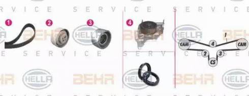 BEHR HELLA Service 8MP 376 809-821 - Водяной насос + комплект зубчатого ремня ГРМ mashina-shop.ru