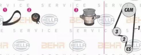 BEHR HELLA Service 8MP 376 800-841 - Водяной насос + комплект зубчатого ремня ГРМ mashina-shop.ru