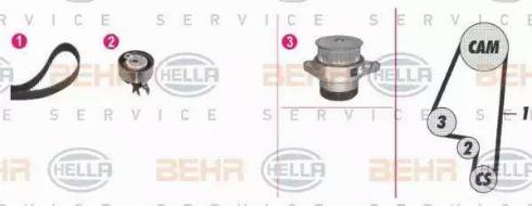 BEHR HELLA Service 8MP 376 801-891 - Водяной насос + комплект зубчатого ремня ГРМ mashina-shop.ru