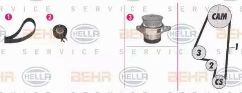 BEHR HELLA Service 8MP 376 803-881 - Водяной насос + комплект зубчатого ремня ГРМ mashina-shop.ru