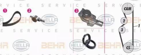 BEHR HELLA Service 8MP 376 803-871 - Водяной насос + комплект зубчатого ремня ГРМ mashina-shop.ru