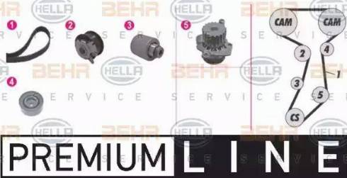 BEHR HELLA Service 8MP 376 814-841 - Водяной насос + комплект зубчатого ремня ГРМ mashina-shop.ru