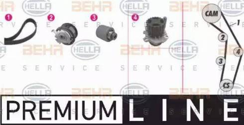 BEHR HELLA Service 8MP 376 810-841 - Водяной насос + комплект зубчатого ремня ГРМ mashina-shop.ru