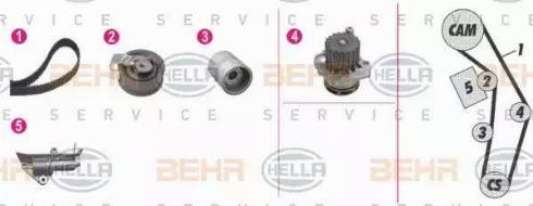 BEHR HELLA Service 8MP 376 810-861 - Водяной насос + комплект зубчатого ремня ГРМ mashina-shop.ru