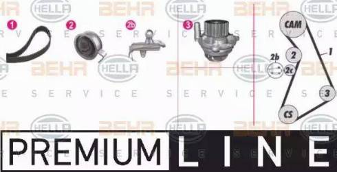 BEHR HELLA Service 8MP 376 811-841 - Водяной насос + комплект зубчатого ремня ГРМ mashina-shop.ru