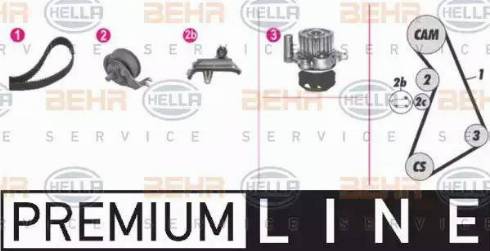 BEHR HELLA Service 8MP 376 811-821 - Водяной насос + комплект зубчатого ремня ГРМ mashina-shop.ru