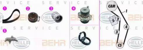 BEHR HELLA Service 8MP 376 818-861 - Водяной насос + комплект зубчатого ремня ГРМ mashina-shop.ru