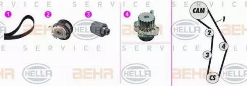 BEHR HELLA Service 8MP 376 818-871 - Водяной насос + комплект зубчатого ремня ГРМ mashina-shop.ru