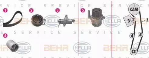 BEHR HELLA Service 8MP 376 812-881 - Водяной насос + комплект зубчатого ремня ГРМ mashina-shop.ru