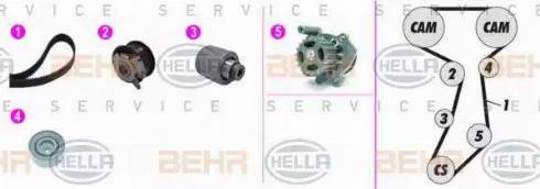 BEHR HELLA Service 8MP 376 817-831 - Водяной насос + комплект зубчатого ремня ГРМ mashina-shop.ru