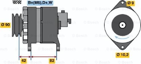 BOSCH 6 033 GB5 001 - Генератор mashina-shop.ru