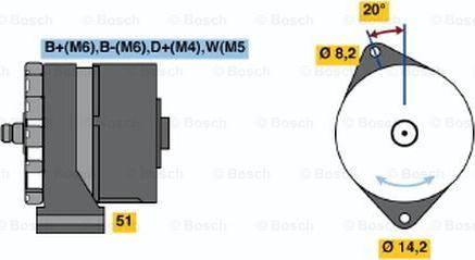 BOSCH 6 033 GB3 014 - Генератор mashina-shop.ru