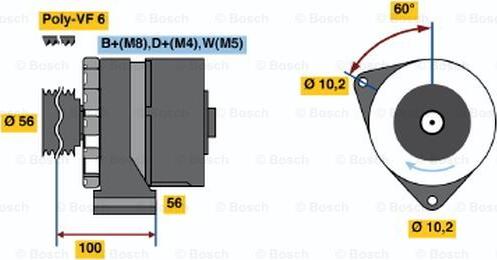 BOSCH 6 033 GB3 030 - Генератор mashina-shop.ru